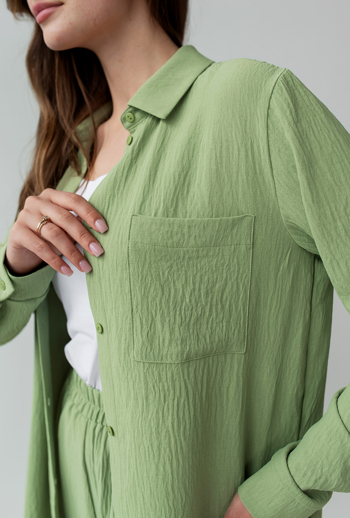 Оливковий костюм жатка —  963048. Maritel. Зображення 5