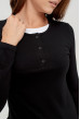 Чорний віскозний лонгслів з гудзиками. Maritel. Зображення 2 Чорний віскозний лонгслів з гудзиками. Maritel. Зображення 2