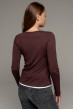 Шоколадный вискозный лонгслив с пуговицами. Maritel. Изображенние 1 Шоколадный вискозный лонгслив с пуговицами. Maritel. Изображенние 1