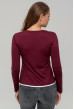 Вишневый вискозный лонгслив с пуговицами. Maritel. Изображенние 1 Вишневый вискозный лонгслив с пуговицами. Maritel. Изображенние 1