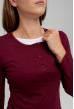 Вишневый вискозный лонгслив с пуговицами. Maritel. Изображенние 2 Вишневый вискозный лонгслив с пуговицами. Maritel. Изображенние 2
