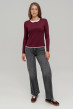 Вишневый вискозный лонгслив с пуговицами. Maritel. Изображенние 4 Вишневый вискозный лонгслив с пуговицами. Maritel. Изображенние 4