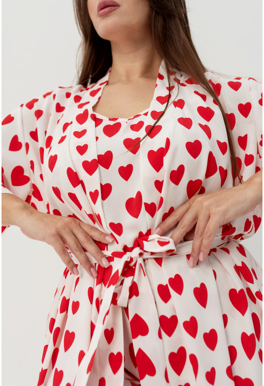 Белый халат в красное сердце. Maritel. Изображенние 1 Белый халат в красное сердце. Maritel. Изображенние 1