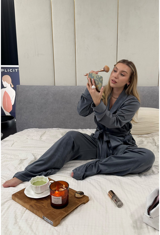 Сірий костюм шаль велюр — 777477. Maritel. Зображення 3 Сірий костюм шаль велюр — 777477. Maritel. Зображення 3