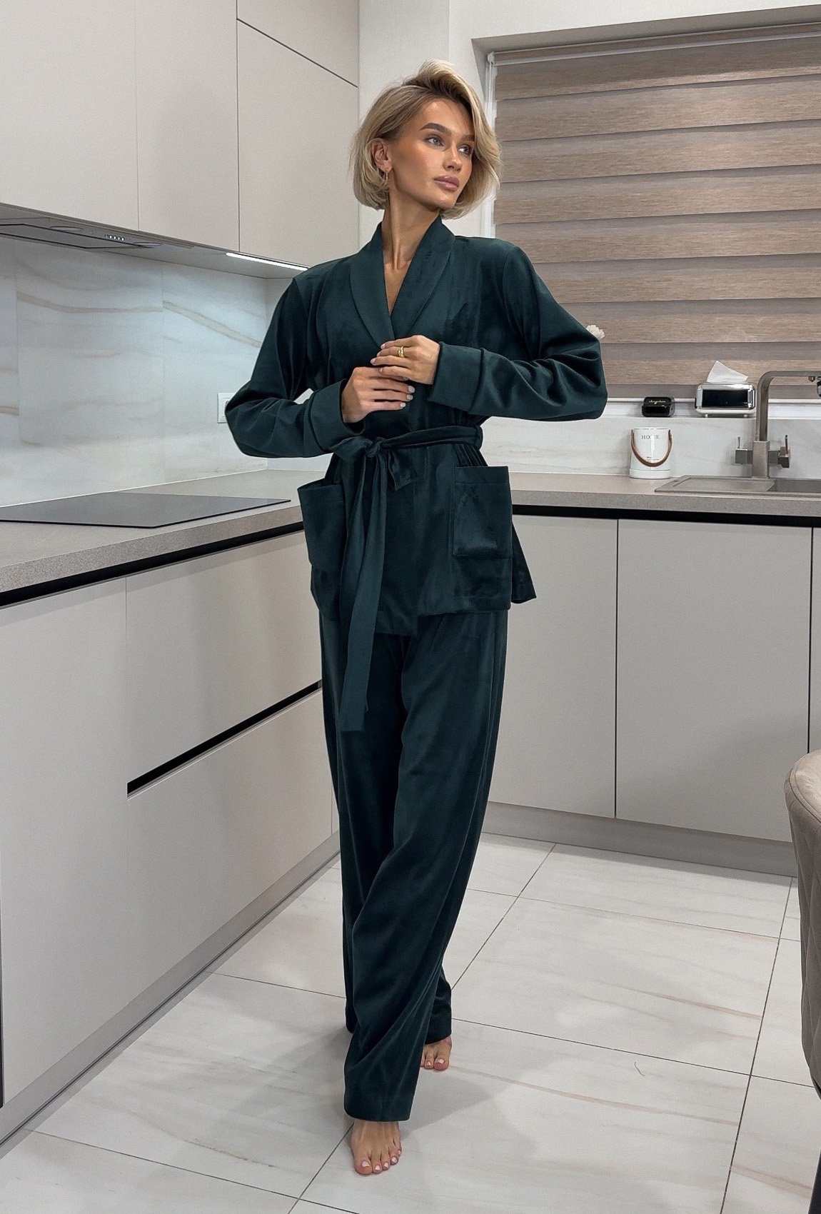 Изумрудный костюм шаль велюр — 606138. Maritel Изумрудный костюм шаль велюр — 606138. Maritel