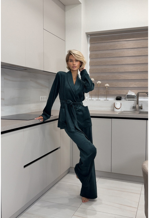 Изумрудный костюм шаль велюр — 606138. Maritel. Изображенние 3 Изумрудный костюм шаль велюр — 606138. Maritel. Изображенние 3