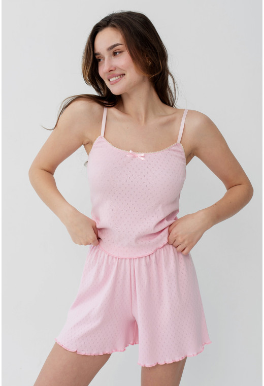 Рожева піжама майка з шортами — 584813. Maritel. Зображення 1 Рожева піжама майка з шортами — 584813. Maritel. Зображення 1