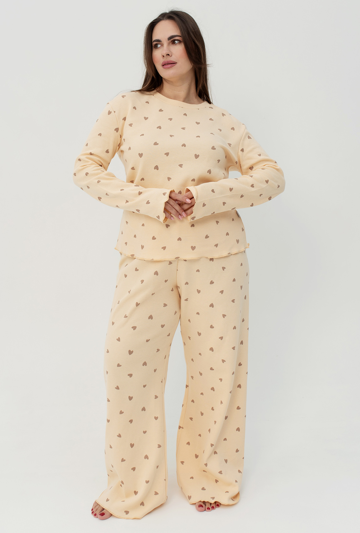 Кремова піжама ажур в серце —  799089. Maritel