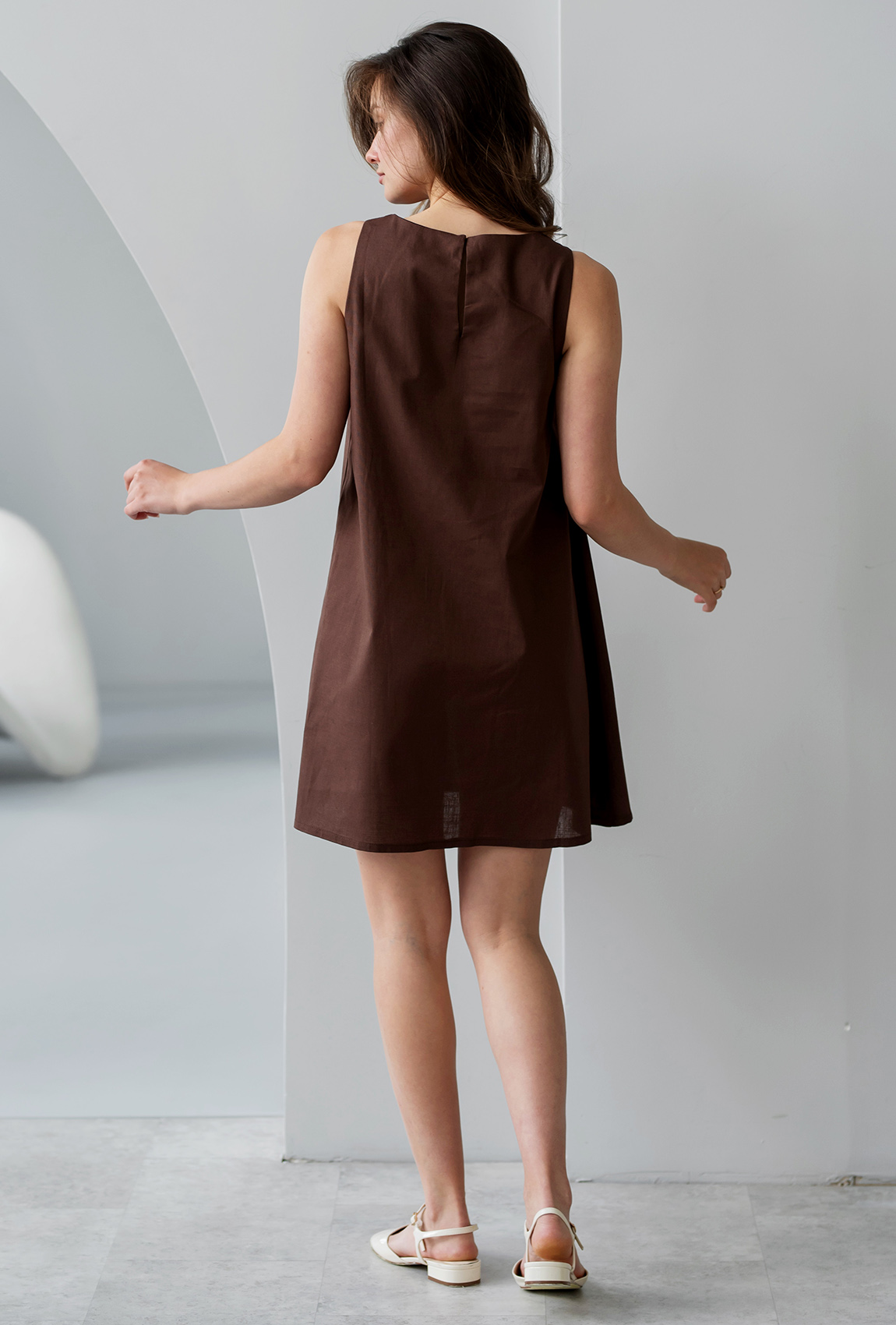 Шоколадний сарафан льон — 971483. Maritel. Зображення 2 Шоколадний сарафан льон — 971483. Maritel. Зображення 2