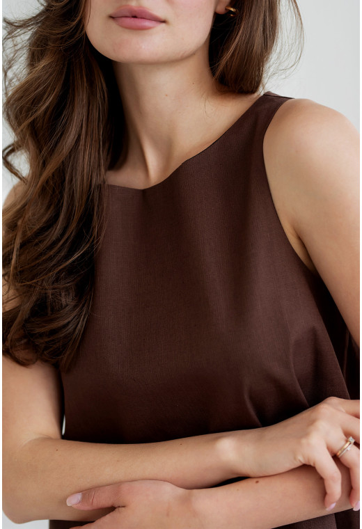 Шоколадний сарафан льон — 971483. Maritel. Зображення 3 Шоколадний сарафан льон — 971483. Maritel. Зображення 3