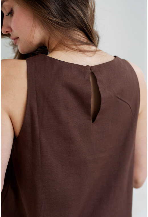 Шоколадний сарафан льон — 971483. Maritel. Зображення 4 Шоколадний сарафан льон — 971483. Maritel. Зображення 4