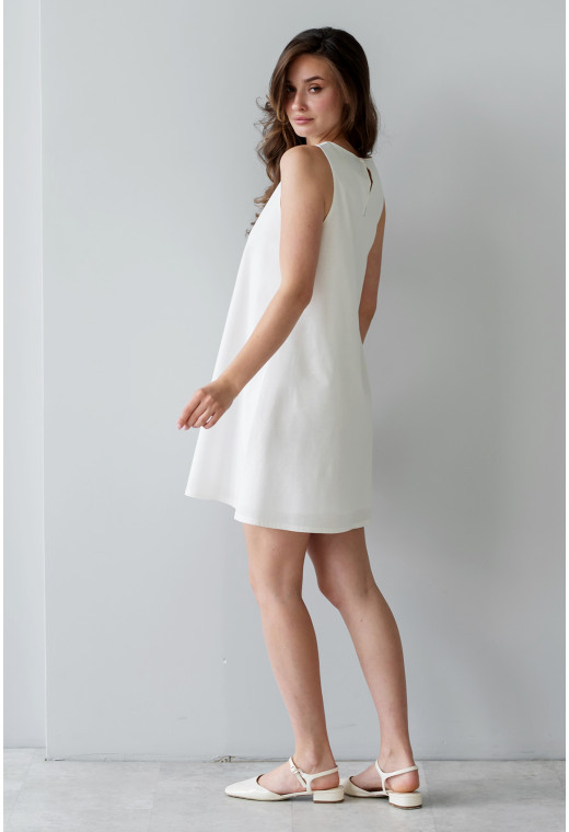 Молочный сарафан лен. Maritel. Изображенние 1 Молочный сарафан лен. Maritel. Изображенние 1