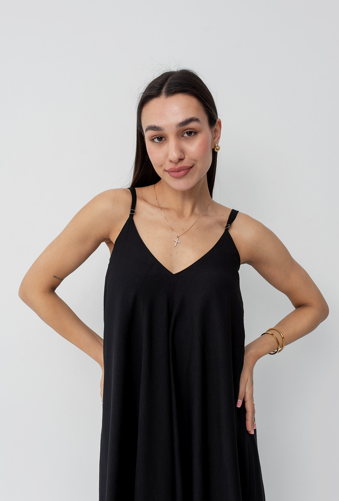 Чорний сарафан льон —  398682. Maritel. Зображення 3