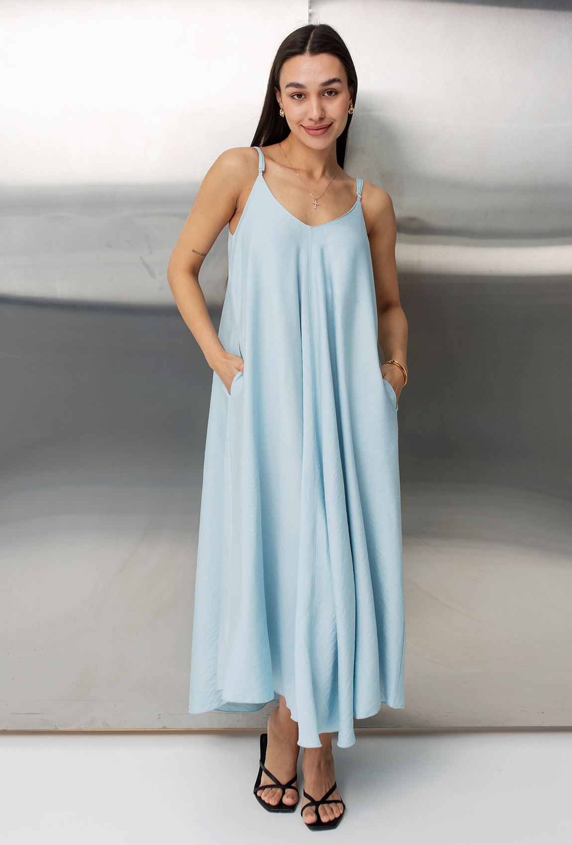 Блакитний сарафан льон —  521326. Maritel