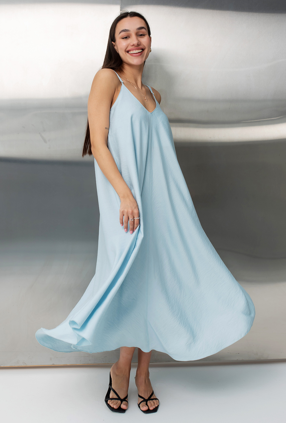 Блакитний сарафан льон —  521326. Maritel. Зображення 3