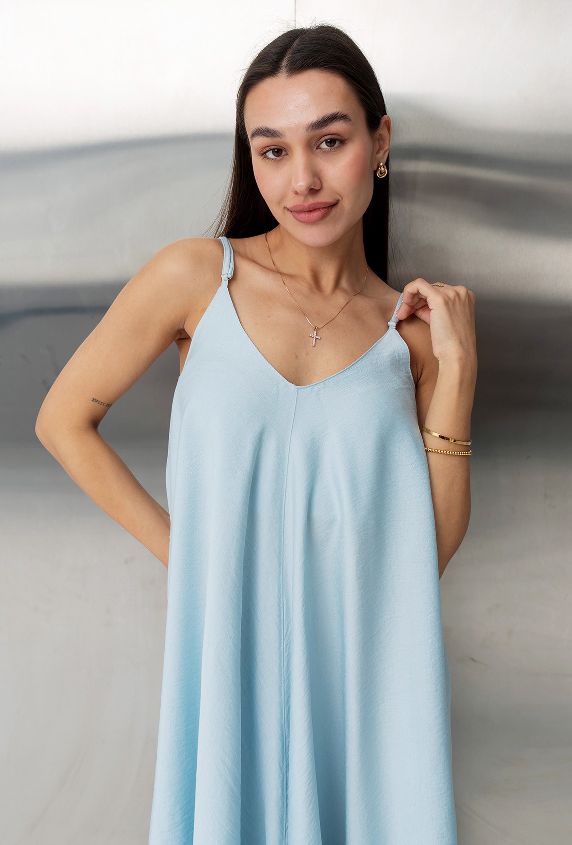 Блакитний сарафан льон —  521326. Maritel. Зображення 4