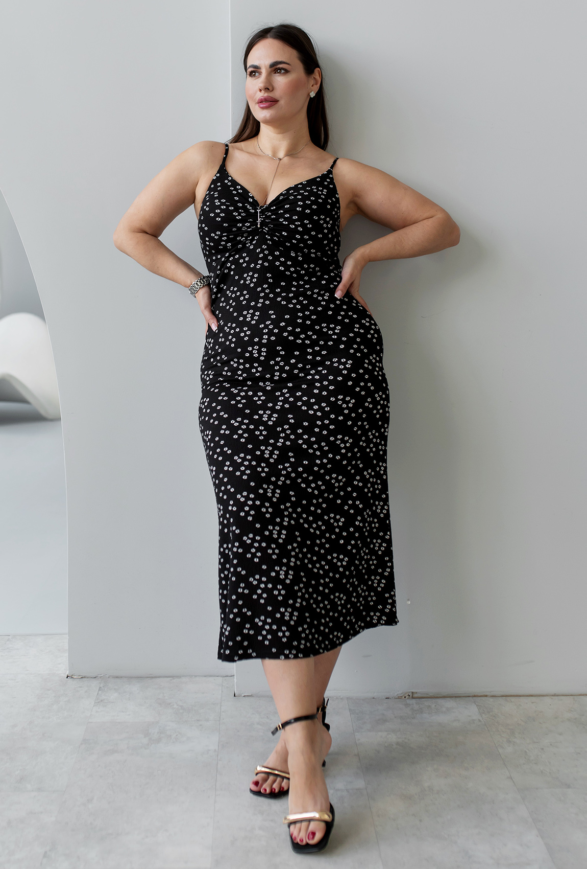 Черный сарафан миди —  661842. Maritel