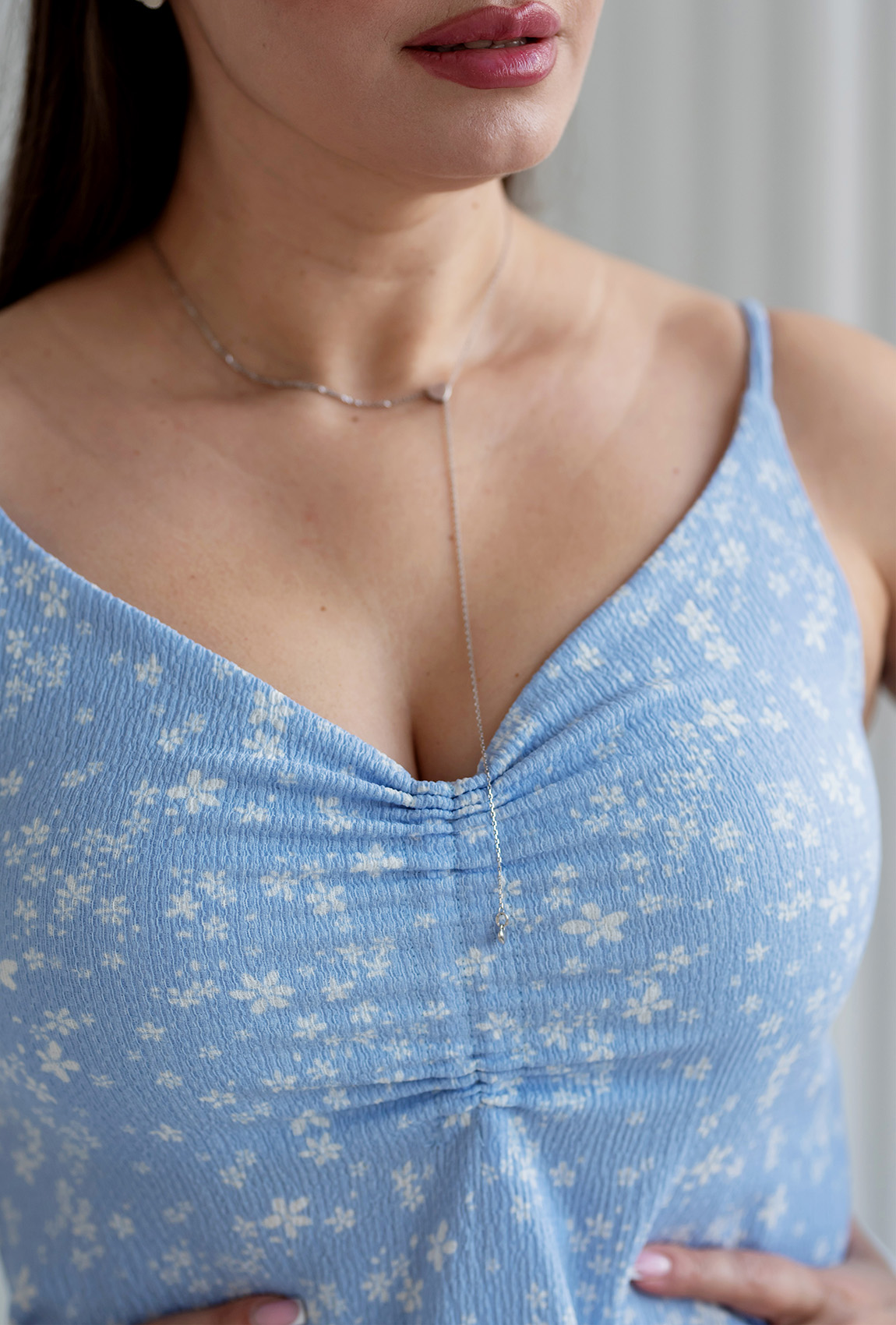 Голубой сарафан миди —  607501. Maritel. Изображенние 3