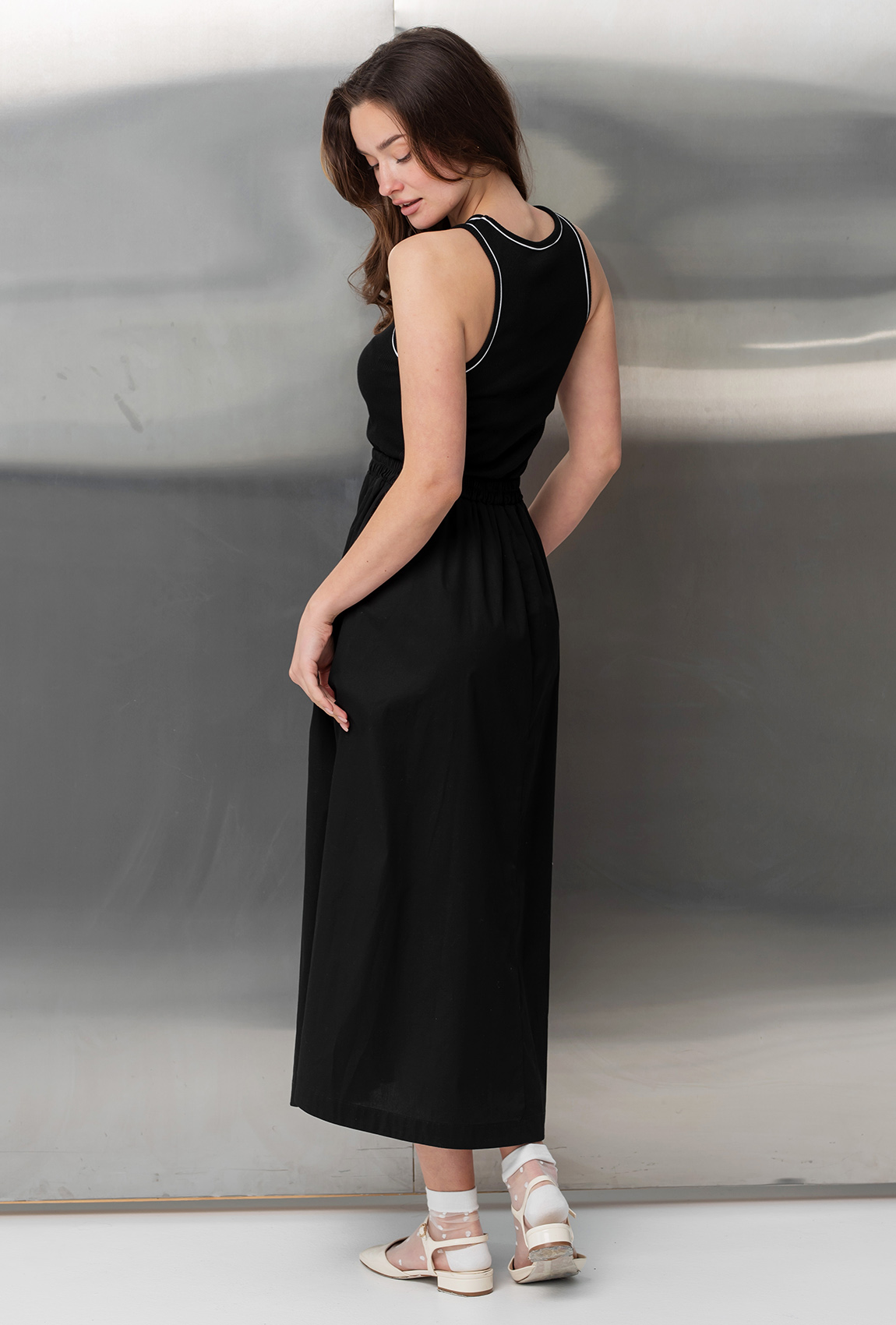 Черный сарафан с кантом —  970416. Maritel. Изображенние 1