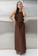 Шоколадний лляний сарафан з поясом — 175826. Maritel Шоколадний лляний сарафан з поясом — 175826. Maritel