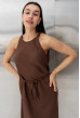 Шоколадний лляний сарафан з поясом — 175826. Maritel. Зображення 3 Шоколадний лляний сарафан з поясом — 175826. Maritel. Зображення 3