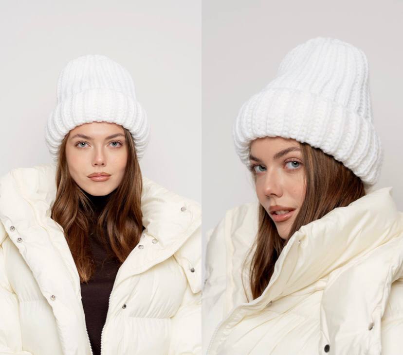 Молочная шапка с подворотом —  267563. Maritel