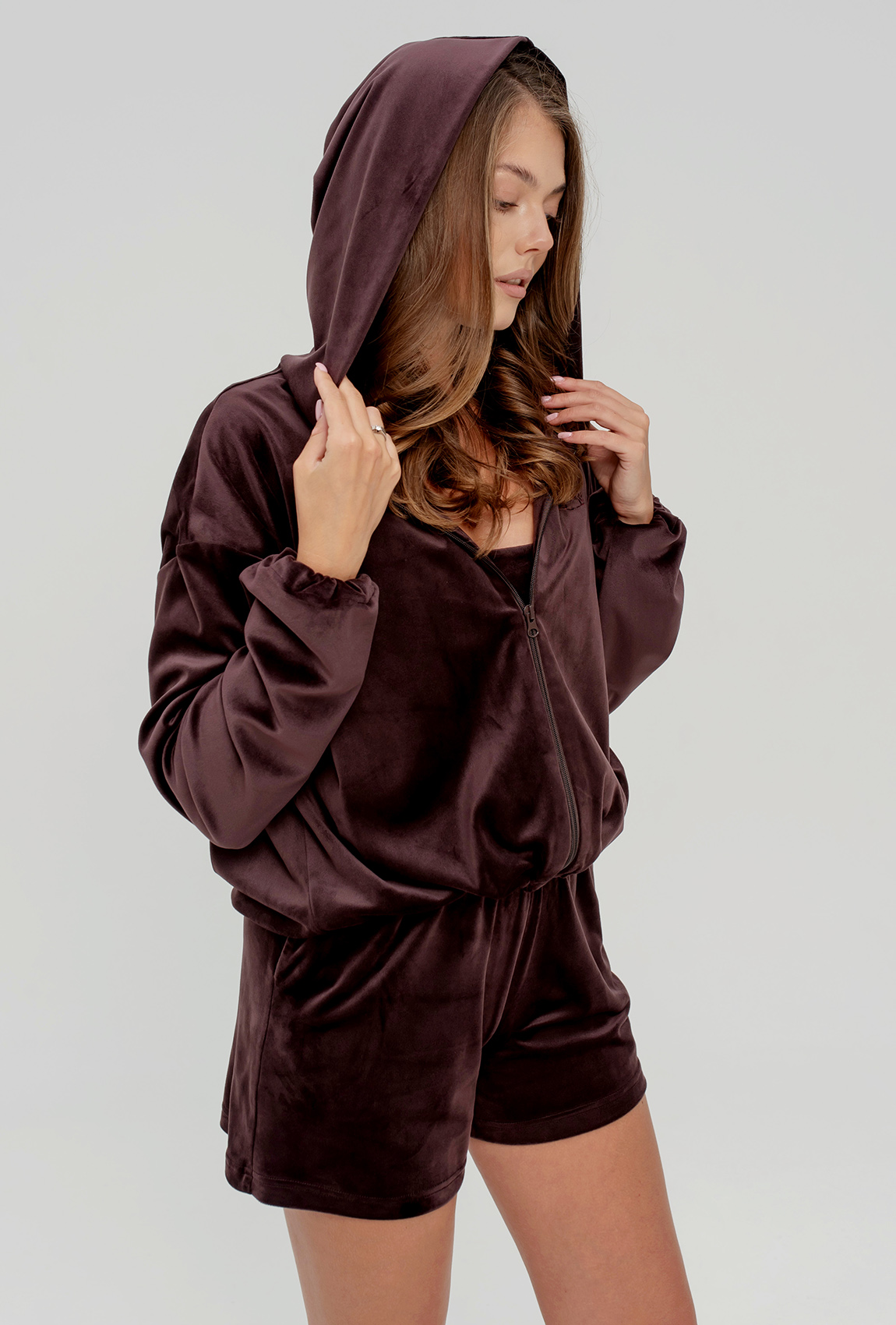 Шоколадні велюрові шорти —  801224. Maritel. Зображення 5