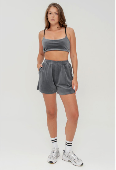 Сірі велюрові шорти. Maritel. Зображення 3
