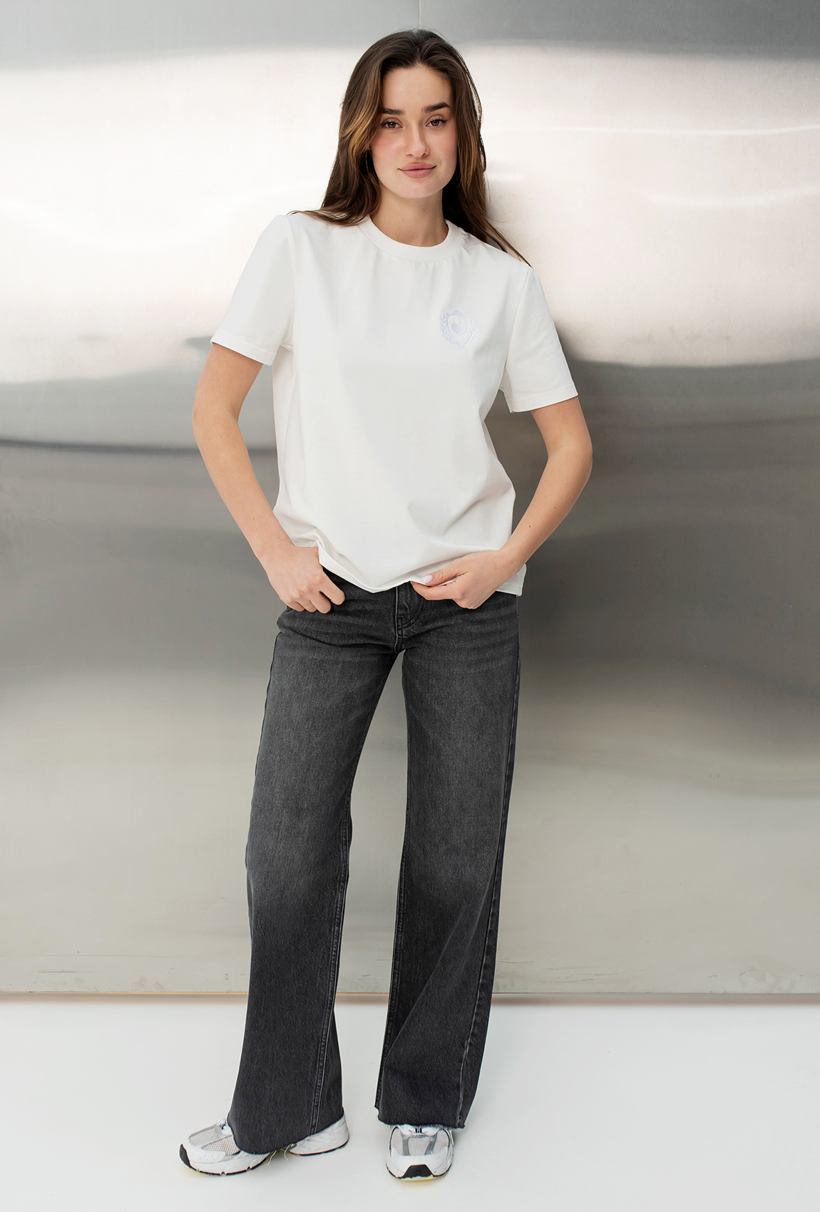 Сірі джинси з необробленим низом —  411416. Maritel. Зображення 5