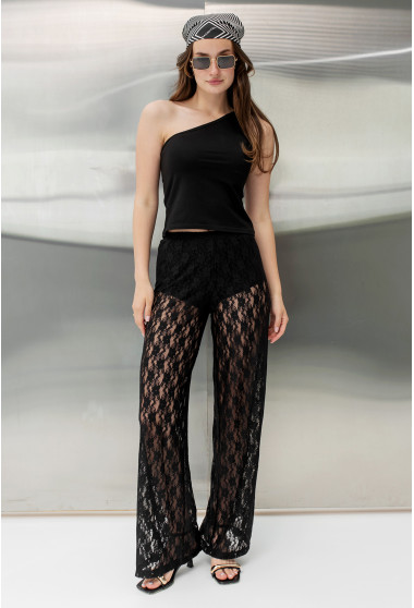 Черные гипюровые штаны. Maritel. Изображенние 9