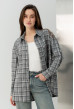 Серая рубашка в клетку с бантом — 218746. Maritel Серая рубашка в клетку с бантом — 218746. Maritel