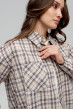 Бежевая рубашка в клетку с разрезами — 361679. Maritel. Изображенние 3 Бежевая рубашка в клетку с разрезами — 361679. Maritel. Изображенние 3