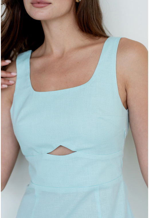 Льняное платье цвет тиффани — 360848. Maritel. Изображенние 3 Льняное платье цвет тиффани — 360848. Maritel. Изображенние 3