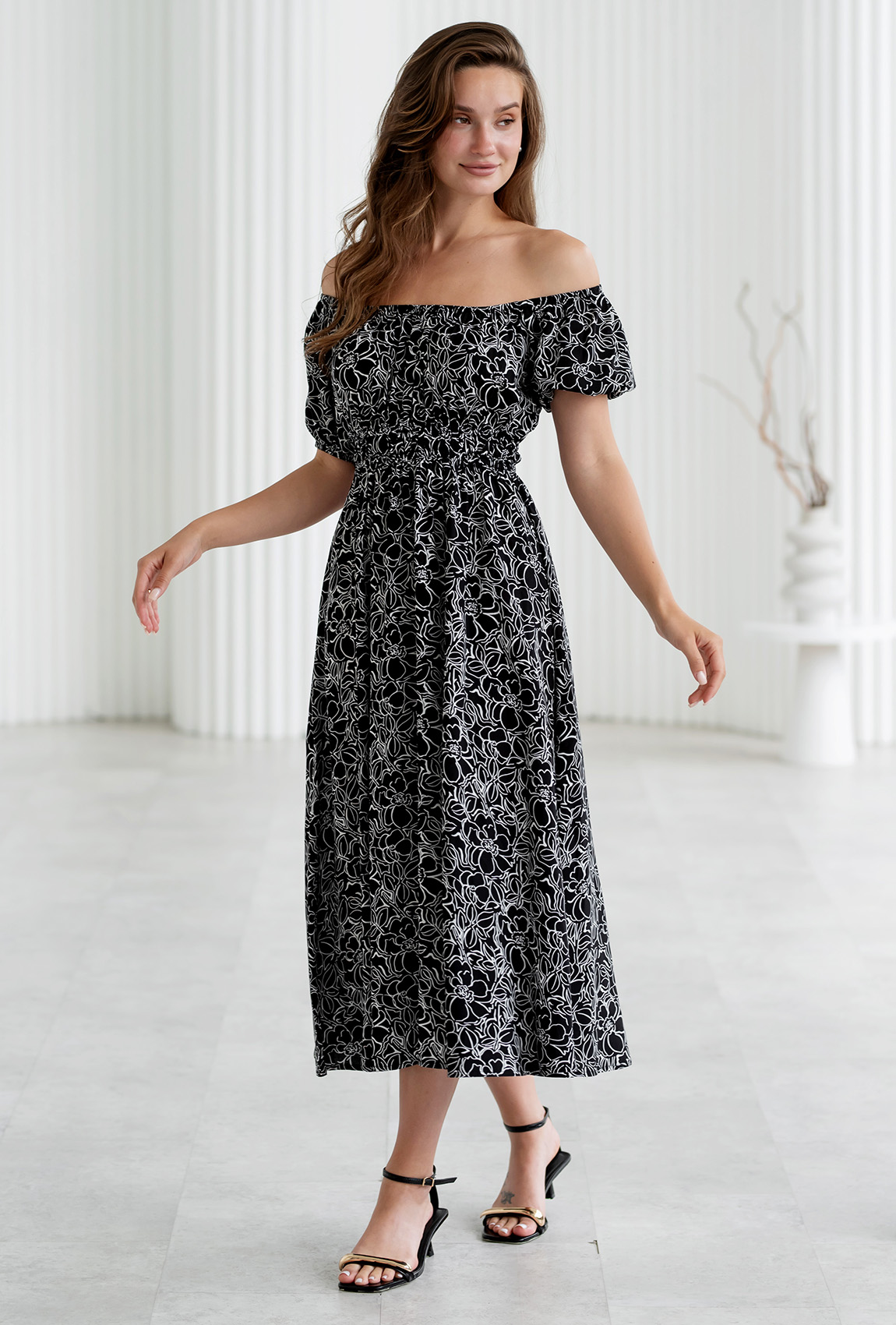 Черное платье штапель —  103317. Maritel