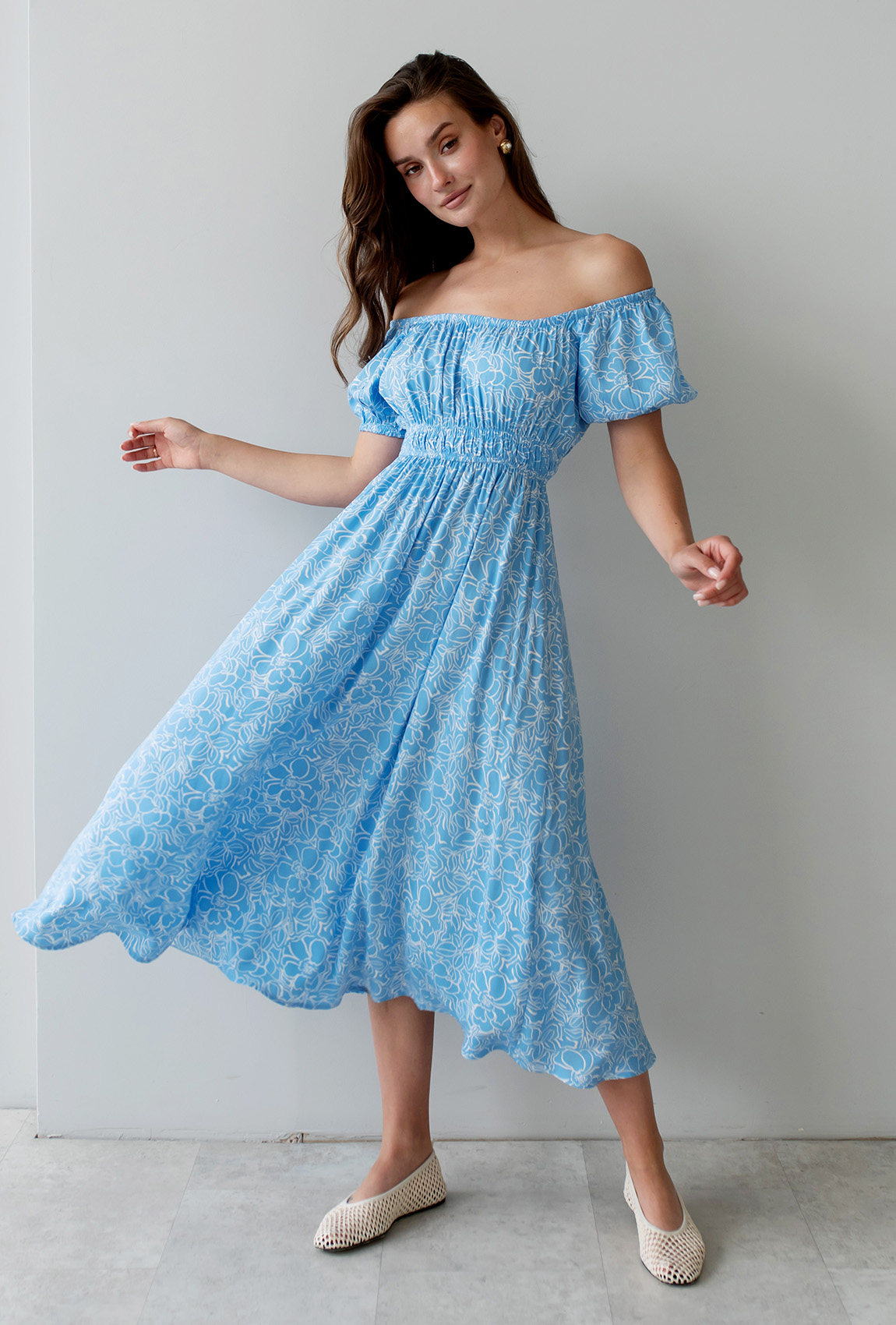 Голубое платье штапель —  957188. Maritel. Изображенние 3