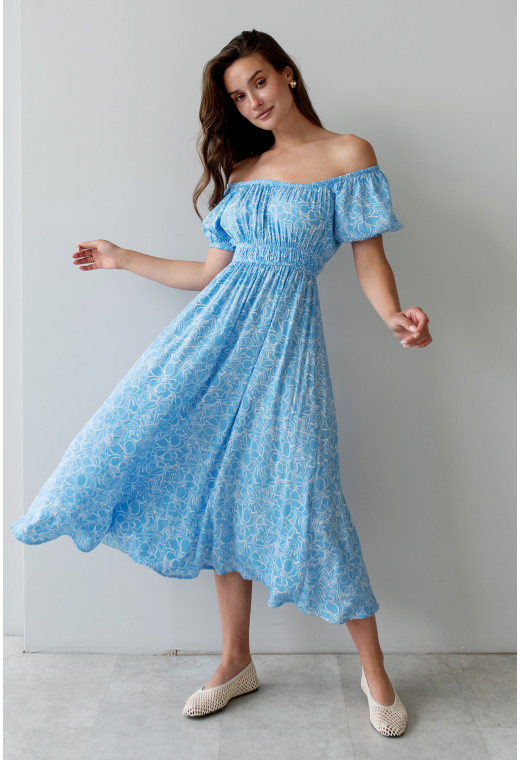 Блакитна сукня штапель — 957188. Maritel. Зображення 3 Блакитна сукня штапель — 957188. Maritel. Зображення 3