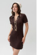 Шоколадна в'язана сукня поло. Maritel. Зображення 3 Шоколадна в'язана сукня поло. Maritel. Зображення 3