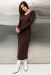 Шоколадна в'язана сукня зі шнурком — 481298. Maritel Шоколадна в'язана сукня зі шнурком — 481298. Maritel
