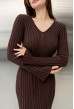Шоколадна в'язана сукня зі шнурком — 481298. Maritel. Зображення 3 Шоколадна в'язана сукня зі шнурком — 481298. Maritel. Зображення 3