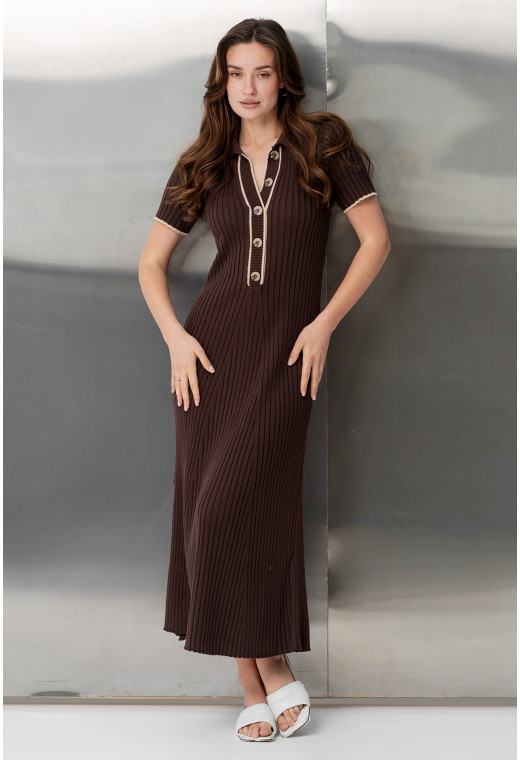 Шоколадна сукня в'язка з гудзиками — 662486. Maritel. Зображення 3 Шоколадна сукня в'язка з гудзиками — 662486. Maritel. Зображення 3