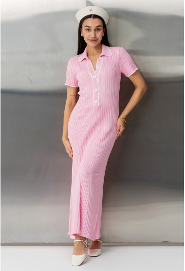 Рожева сукня в'язка з гудзиками. Maritel. Зображення 5