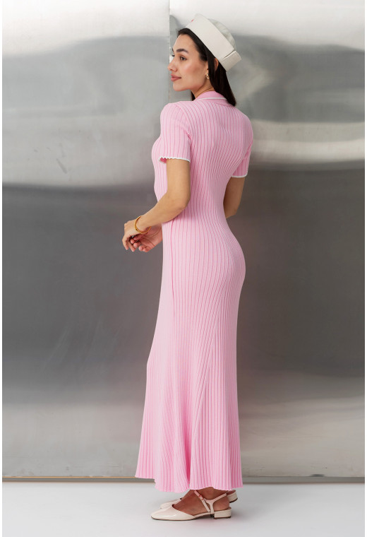 Рожева сукня в'язка з гудзиками — 704832. Maritel. Зображення 1 Рожева сукня в'язка з гудзиками — 704832. Maritel. Зображення 1