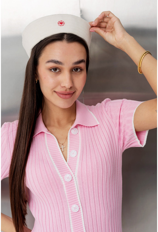 Рожева сукня в'язка з гудзиками — 704832. Maritel. Зображення 3 Рожева сукня в'язка з гудзиками — 704832. Maritel. Зображення 3