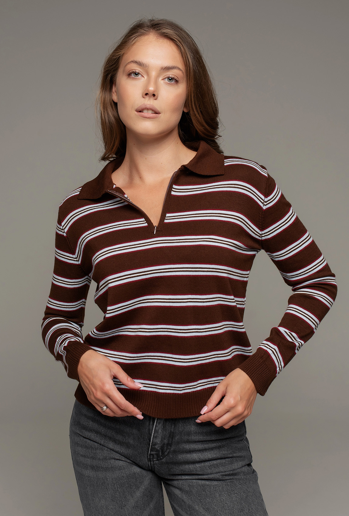 Шоколадная кофта поло —  168650. Maritel