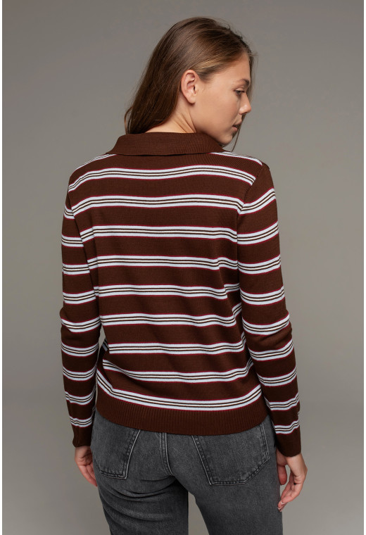 Шоколадная кофта поло. Maritel. Изображенние 1 Шоколадная кофта поло. Maritel. Изображенние 1