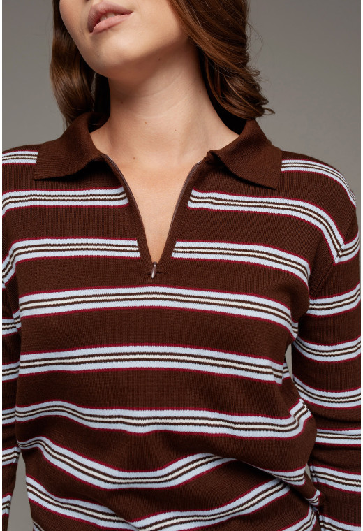 Шоколадная кофта поло. Maritel. Изображенние 2 Шоколадная кофта поло. Maritel. Изображенние 2