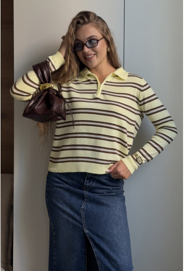 Кремова кофта поло. Maritel. Зображення 9