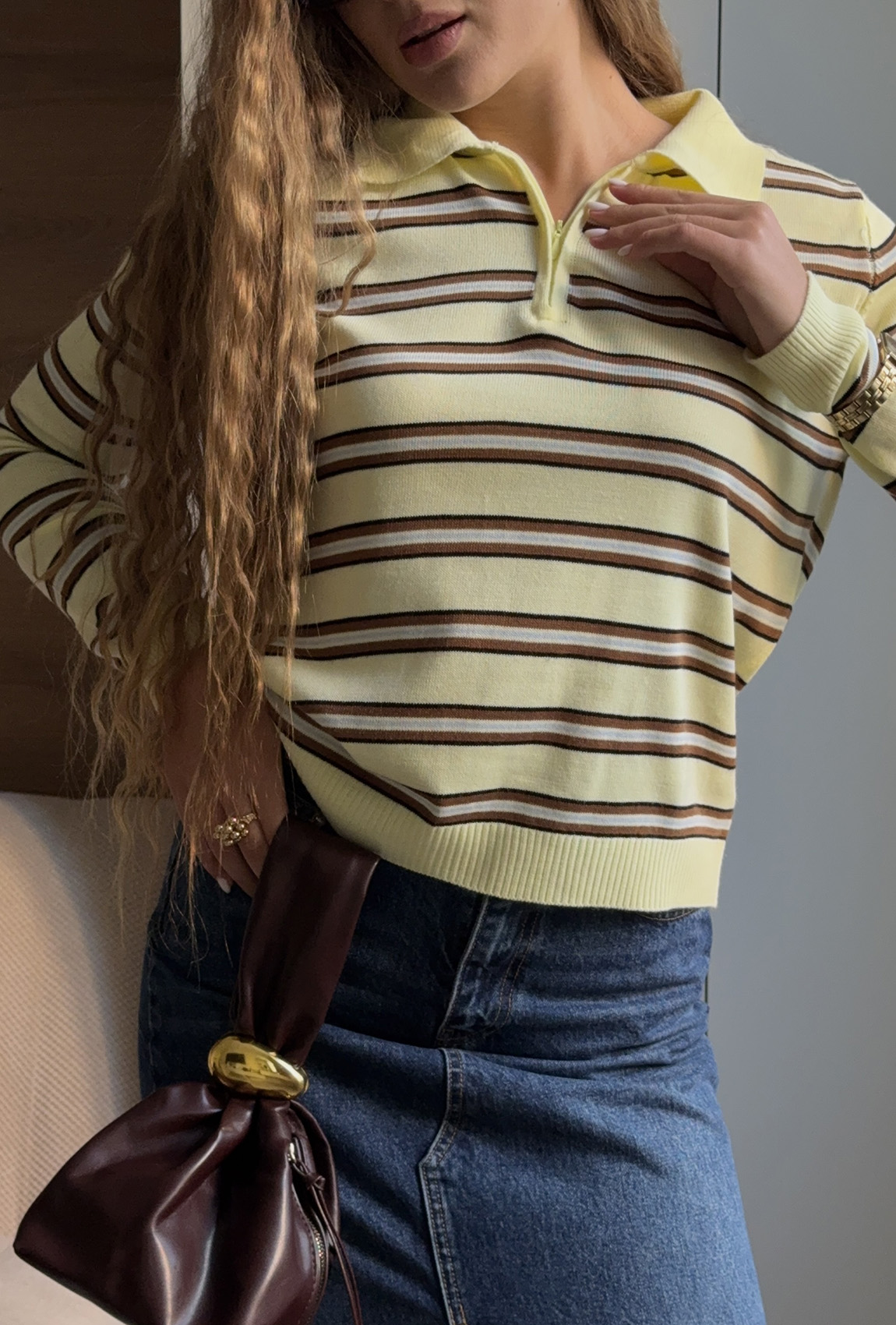 Кремова кофта поло —  307934. Maritel. Зображення 2