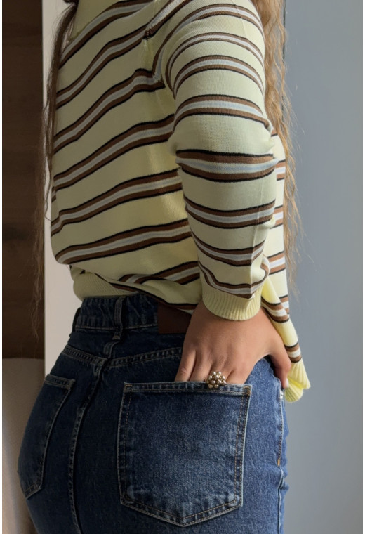 Кремова кофта поло — 307934. Maritel. Зображення 3 Кремова кофта поло — 307934. Maritel. Зображення 3