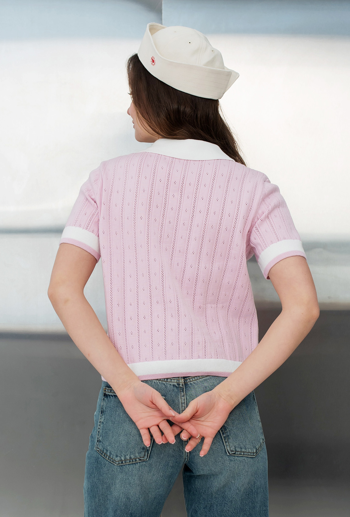 Рожева в'язана кофта поло — 707104. Maritel. Зображення 2 Рожева в'язана кофта поло — 707104. Maritel. Зображення 2